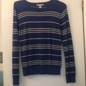 Blue and Gray Striped Sweater